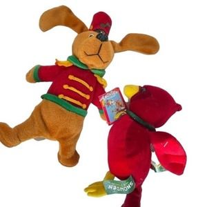 Snowden Friends Christmas Cardinal Marching Band Dog Plush Stuffed Toys Vintage